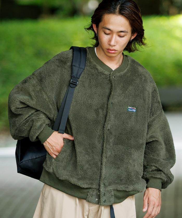 寬鬆版型長絨抓絨圓領開衫