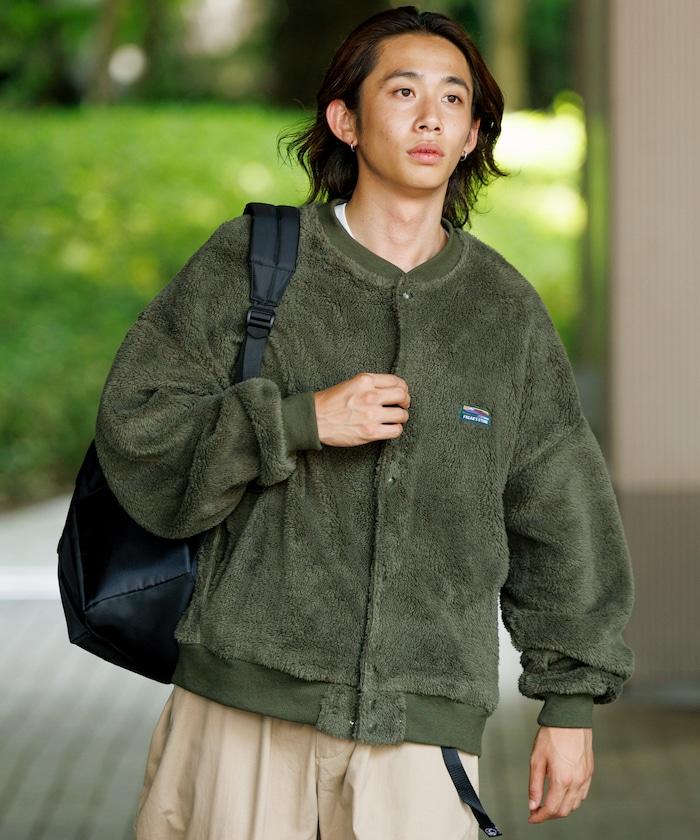 寬鬆版型長絨抓絨圓領開衫