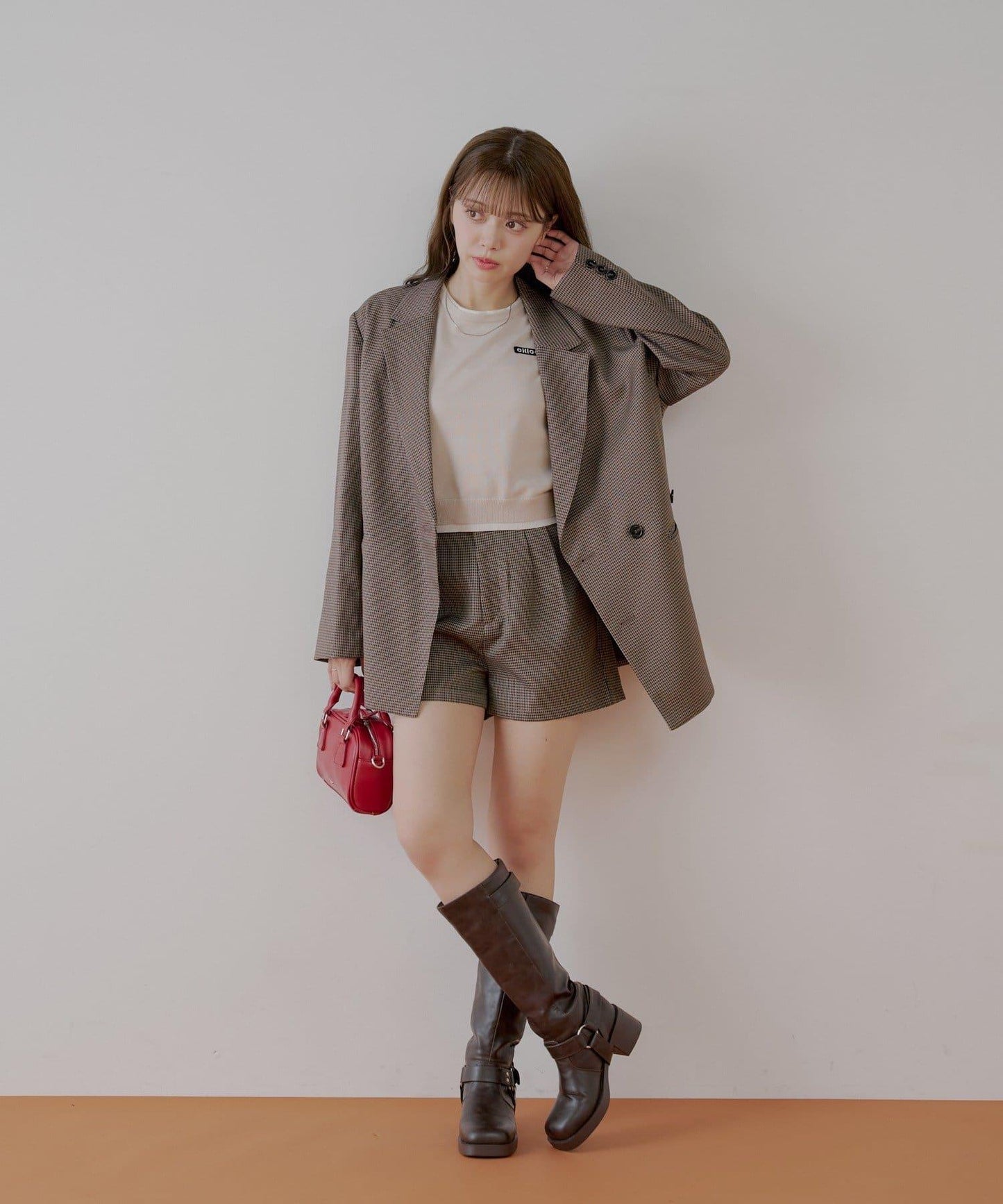 【Chico】帶吊飾褶皺短褲