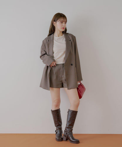 【Chico】帶吊飾褶皺短褲