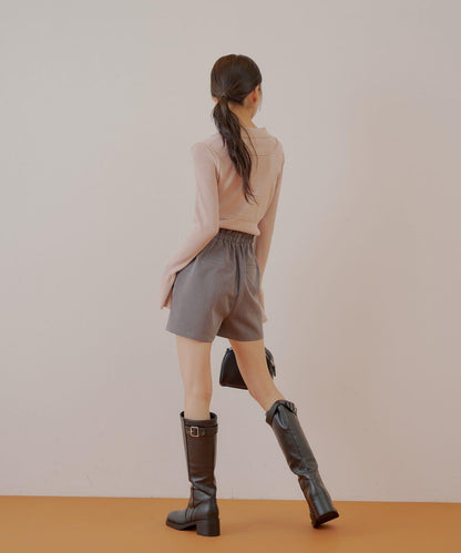 【Chico】帶吊飾褶皺短褲