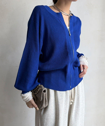 前後兩穿拉鍊針織衫