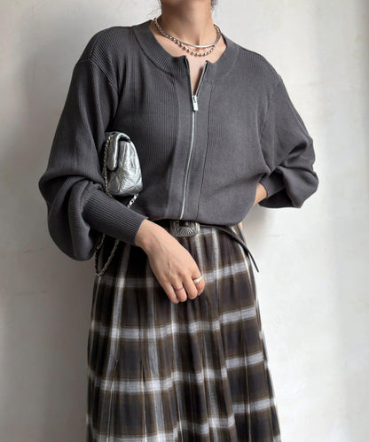 前後兩穿拉鍊針織衫