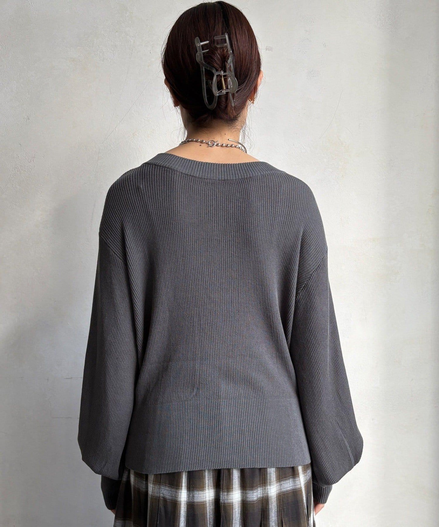 前後兩穿拉鍊針織衫