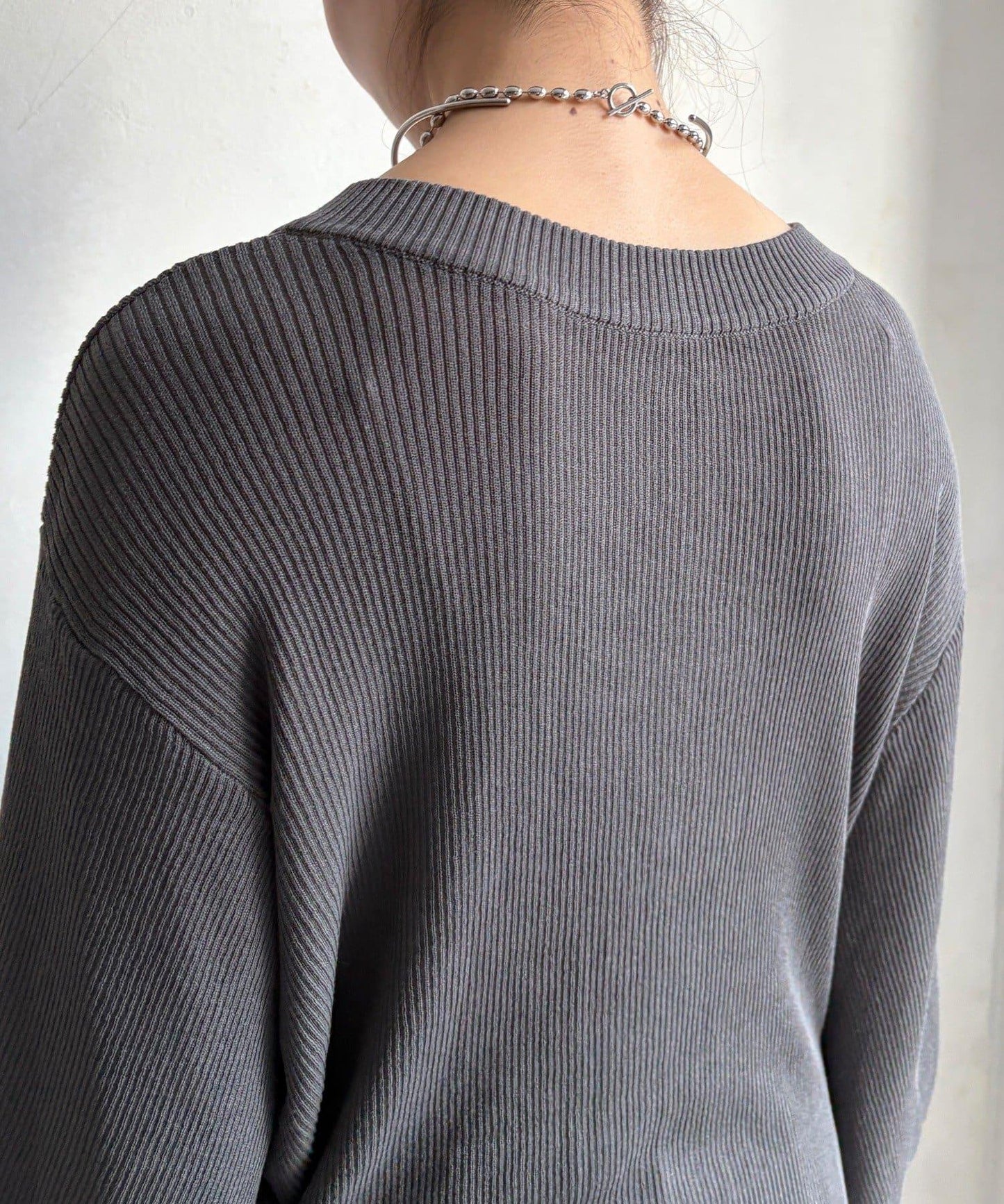 前後兩穿拉鍊針織衫