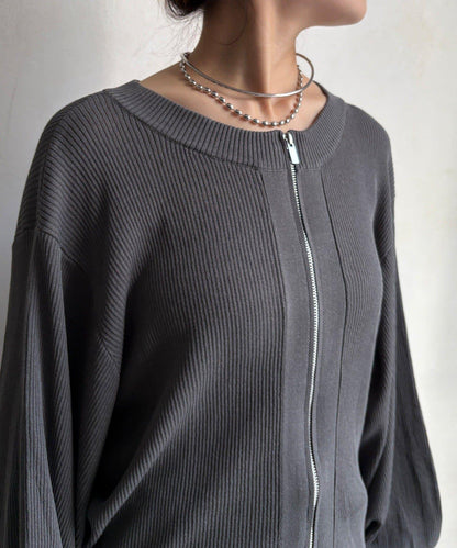 前後兩穿拉鍊針織衫
