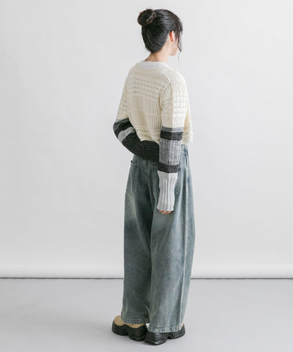 2尺碼可選抽繩牛仔褲