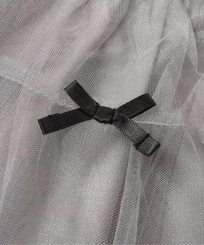 蝴蝶結層疊網紗半身裙