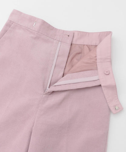 燈芯絨翻邊長褲∴