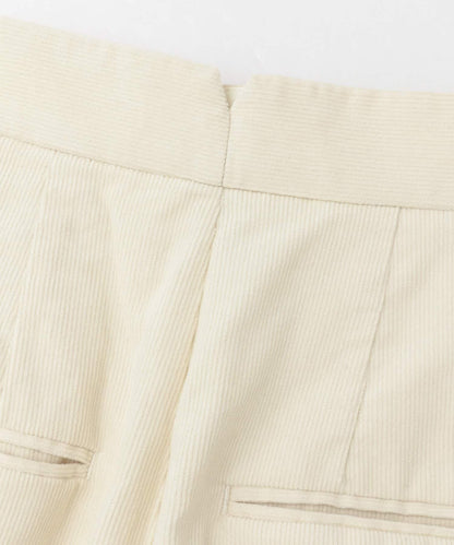 燈芯絨翻邊長褲∴