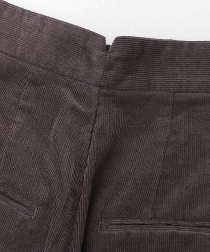 燈芯絨翻邊長褲∴