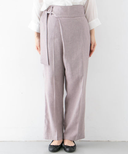 亞麻混紡裹身褲∴