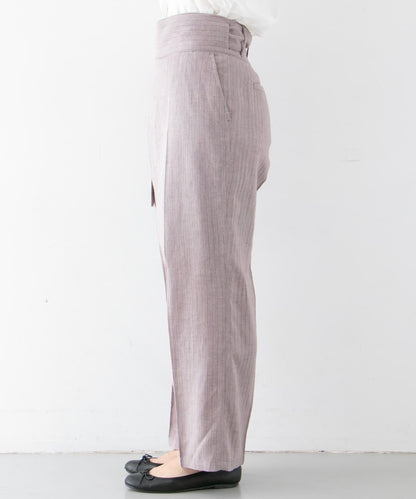 亞麻混紡裹身褲∴