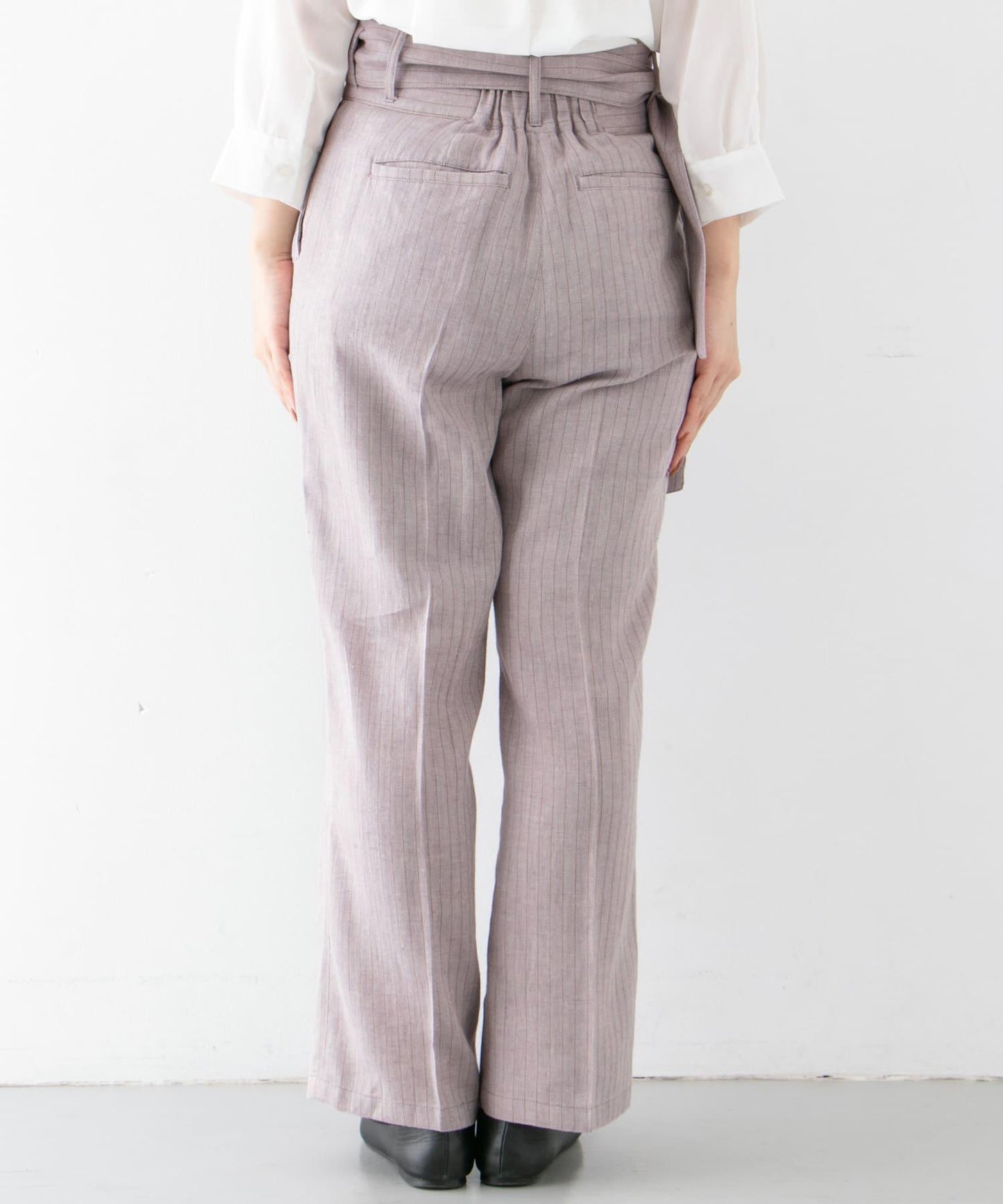 亞麻混紡裹身褲∴