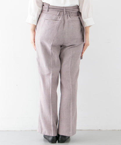 亞麻混紡裹身褲∴