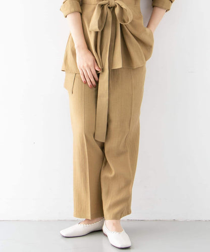 亞麻混紡裹身褲∴