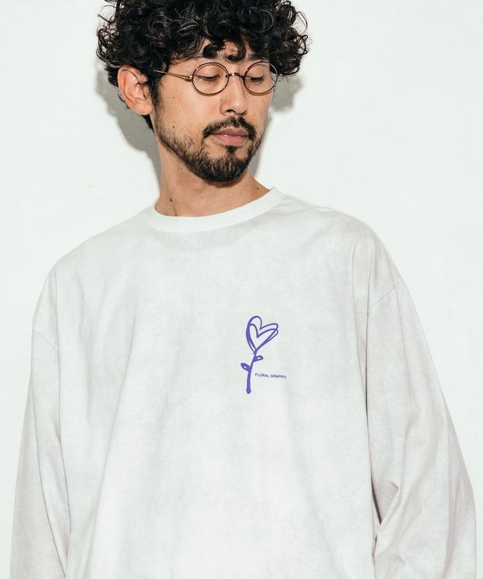 寬鬆版型化學印花長袖T恤