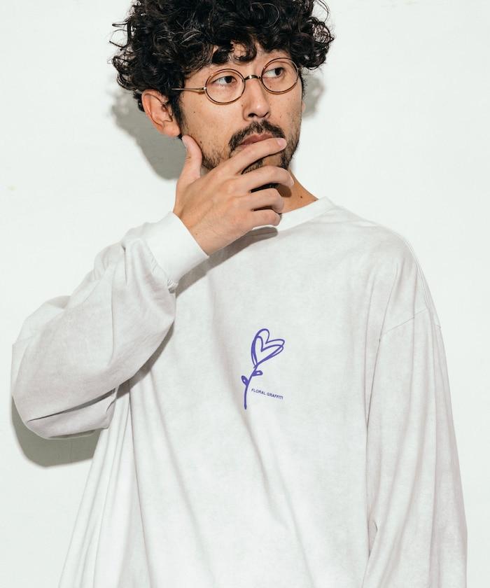 寬鬆版型化學印花長袖T恤