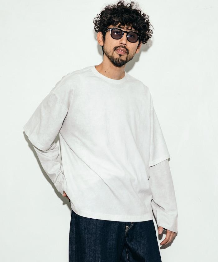 寬鬆版型化學印花疊穿長袖T恤