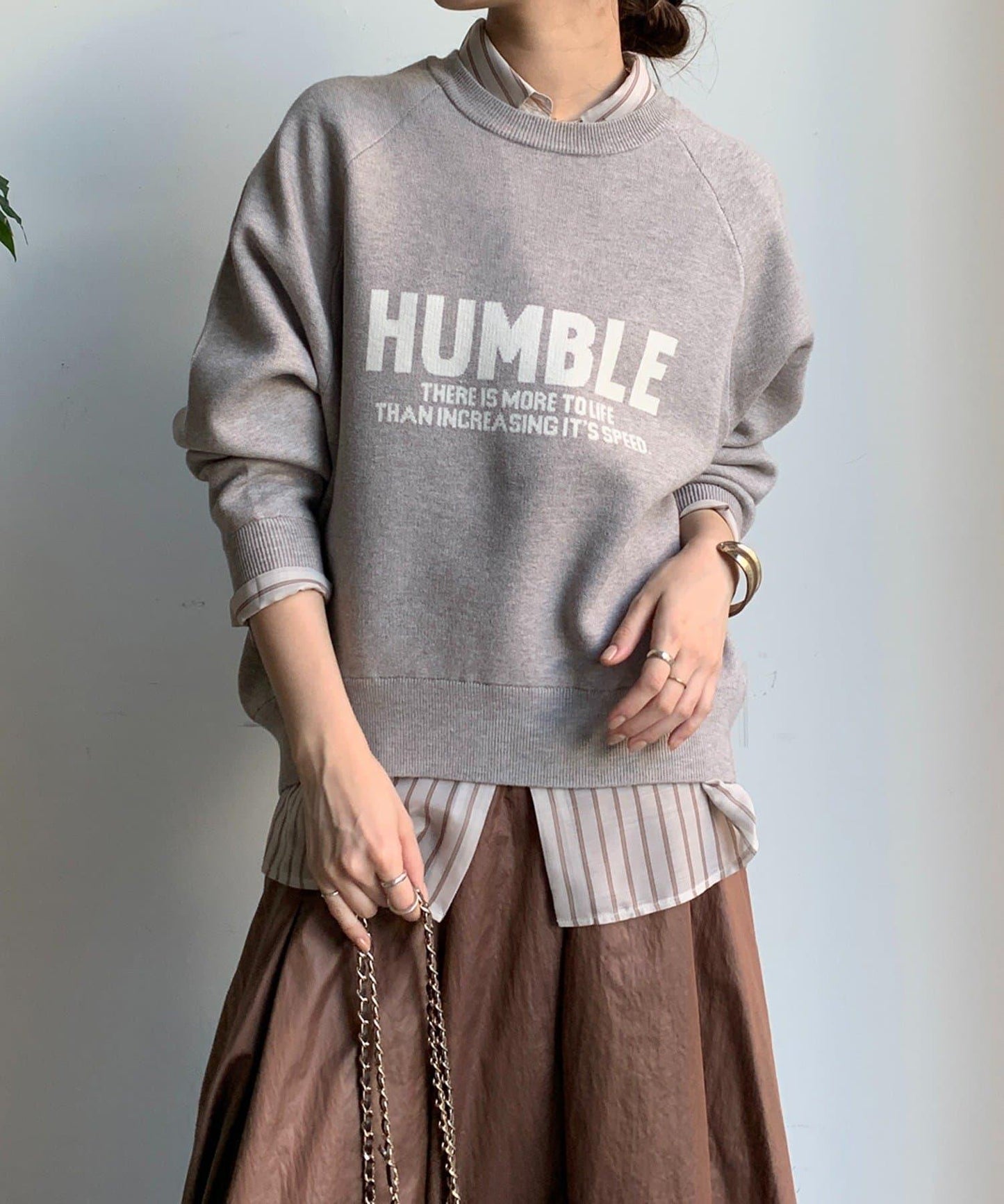 提花標語針織衫