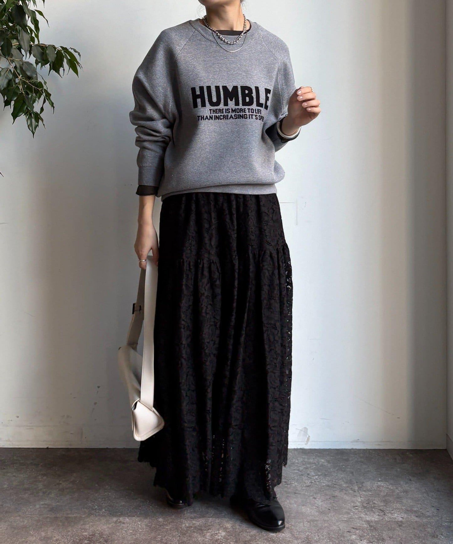 提花標語針織衫