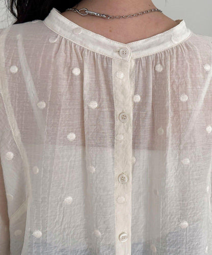 ドット刺繍2WAYブラウス