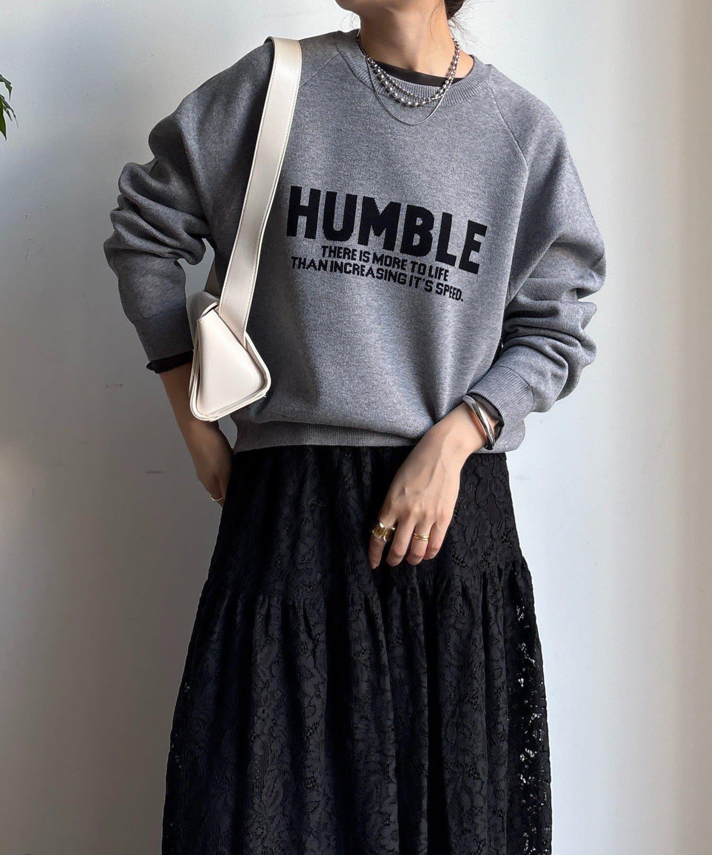 提花標語針織衫