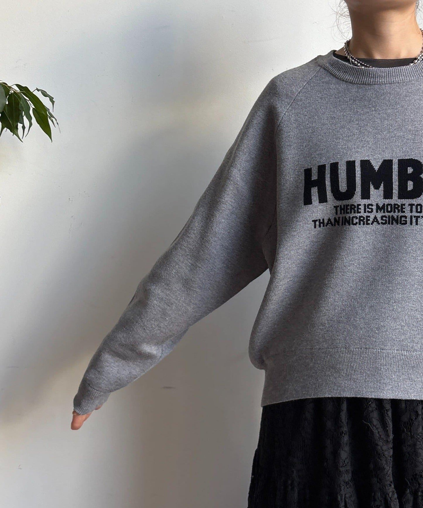 提花標語針織衫