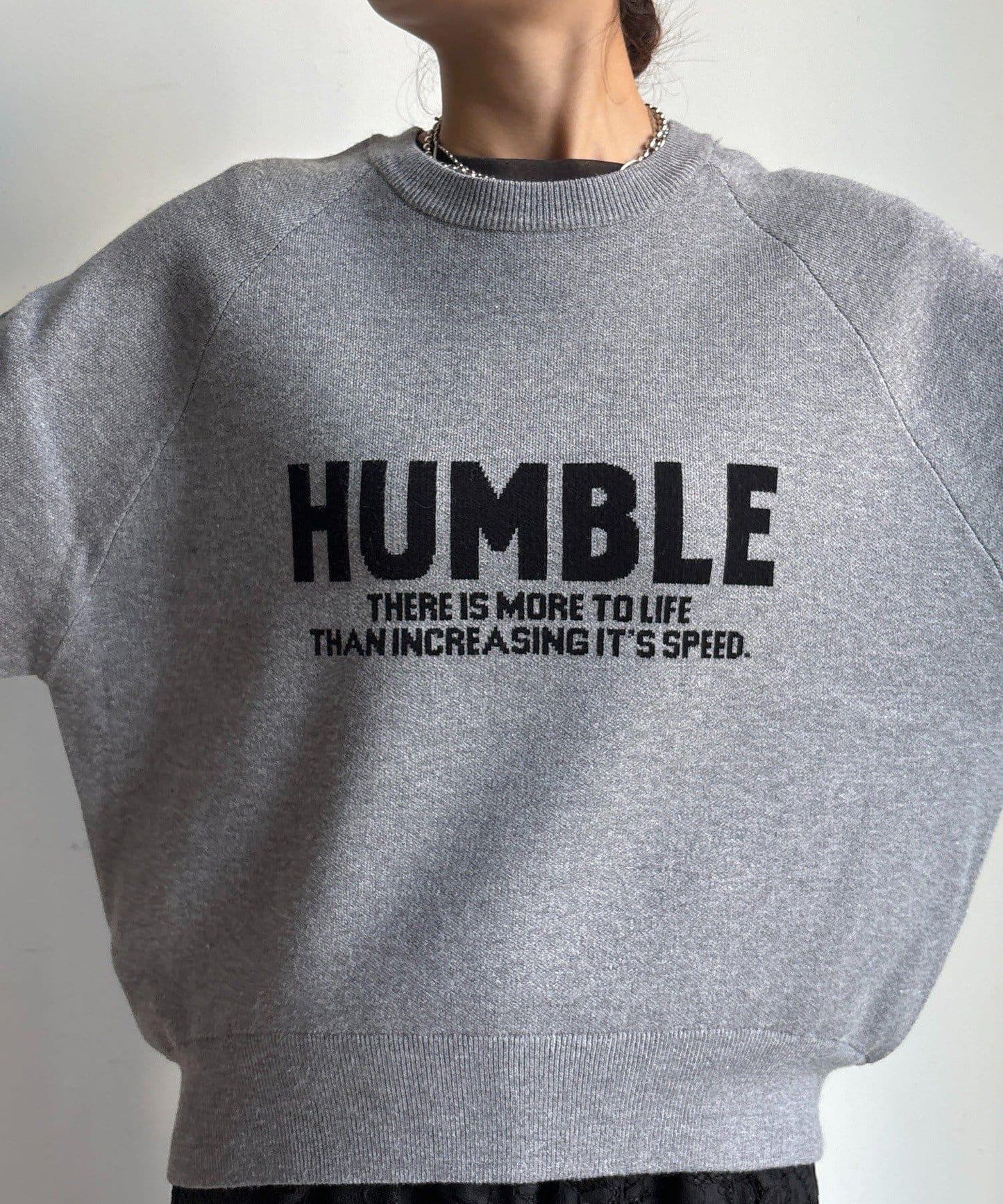 提花標語針織衫