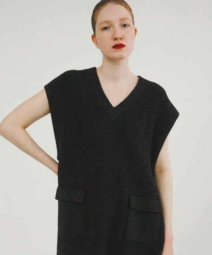 口袋針織背心