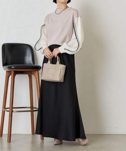 條紋袖針織上衣