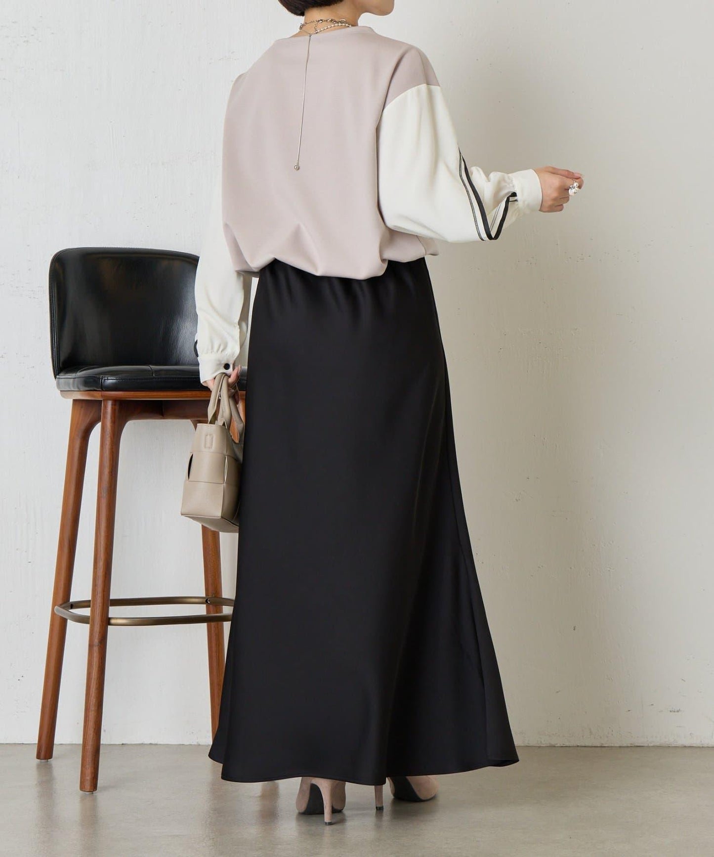 條紋袖針織上衣