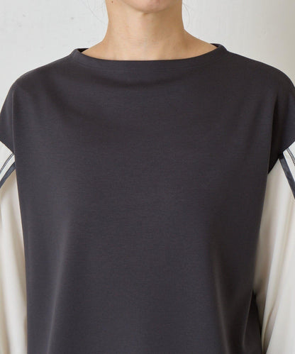 條紋袖針織上衣