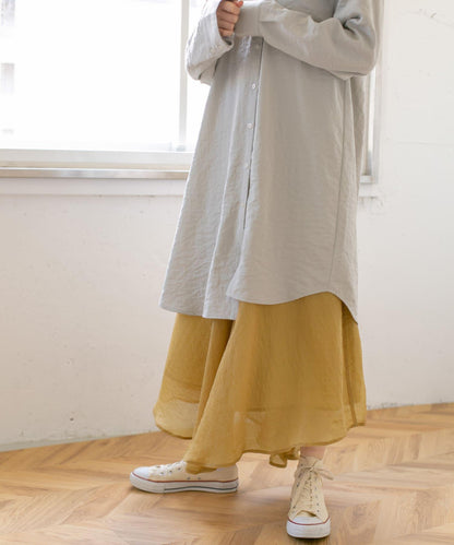 不對稱下襬雪紡長裙