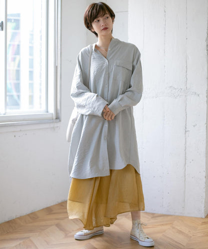 不對稱下襬雪紡長裙