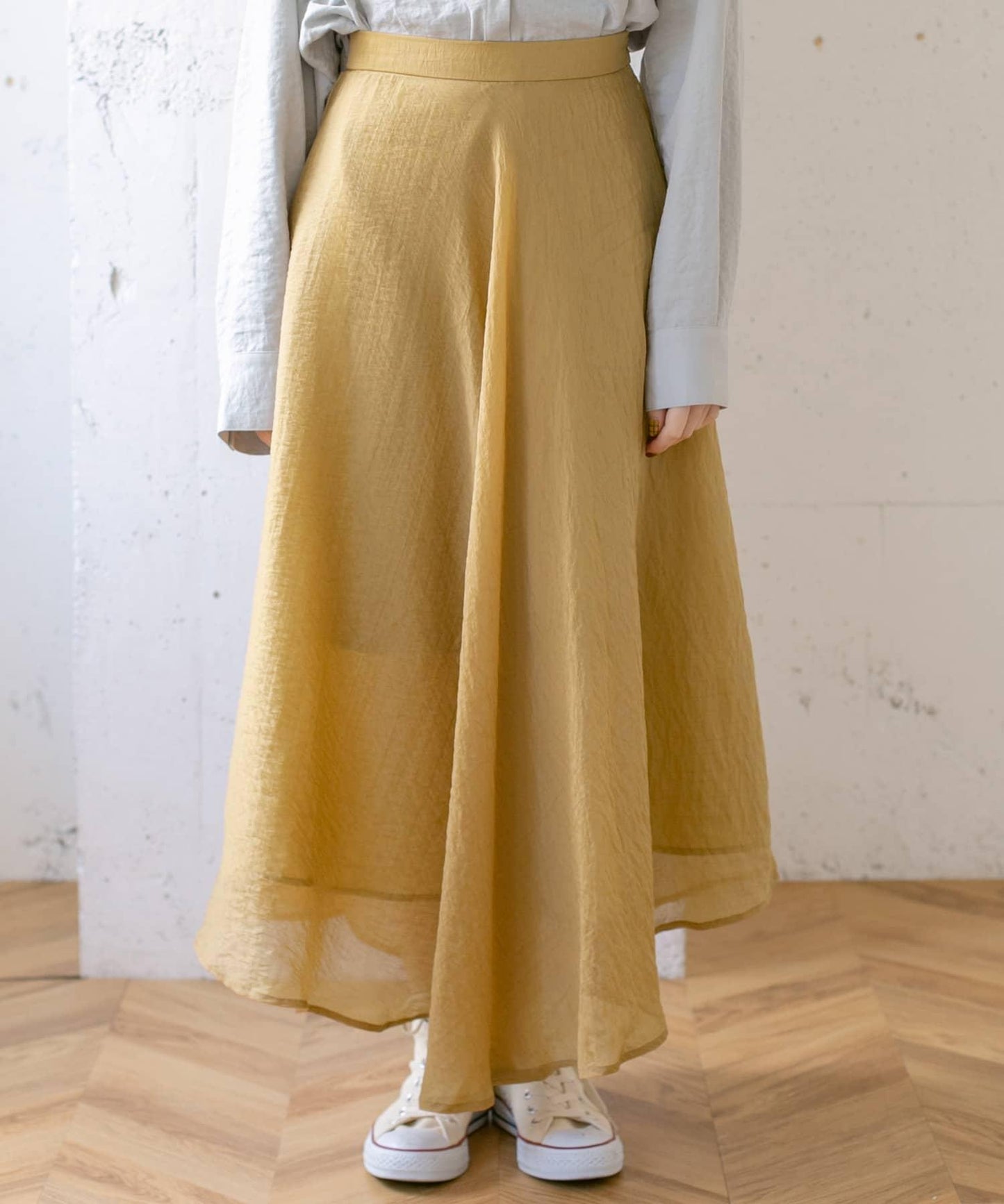 不對稱下襬雪紡長裙