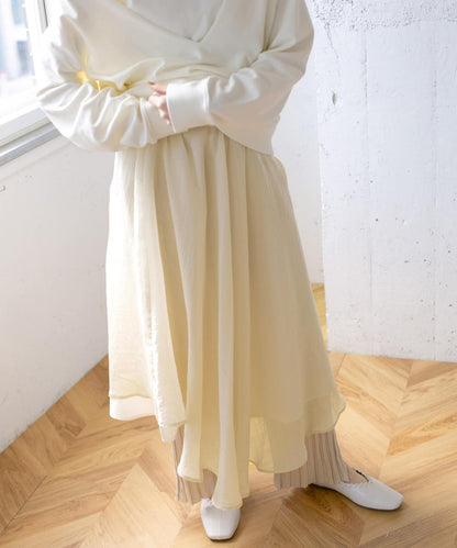 不對稱下襬雪紡長裙