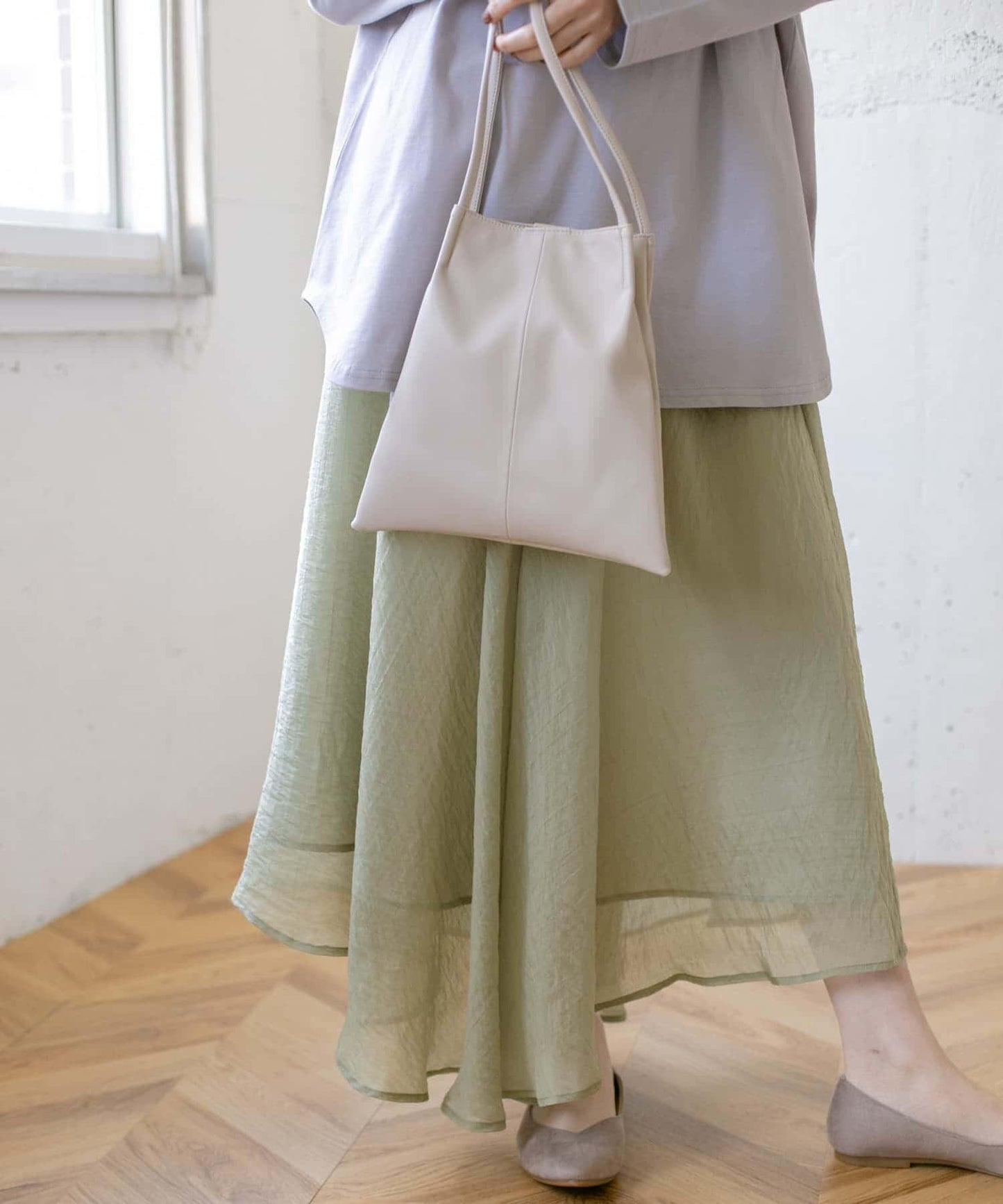 不對稱下襬雪紡長裙