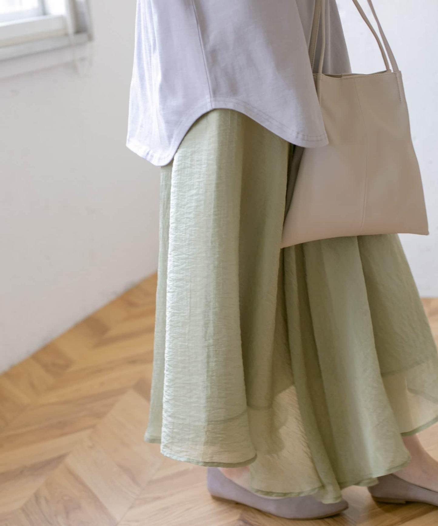 不對稱下襬雪紡長裙