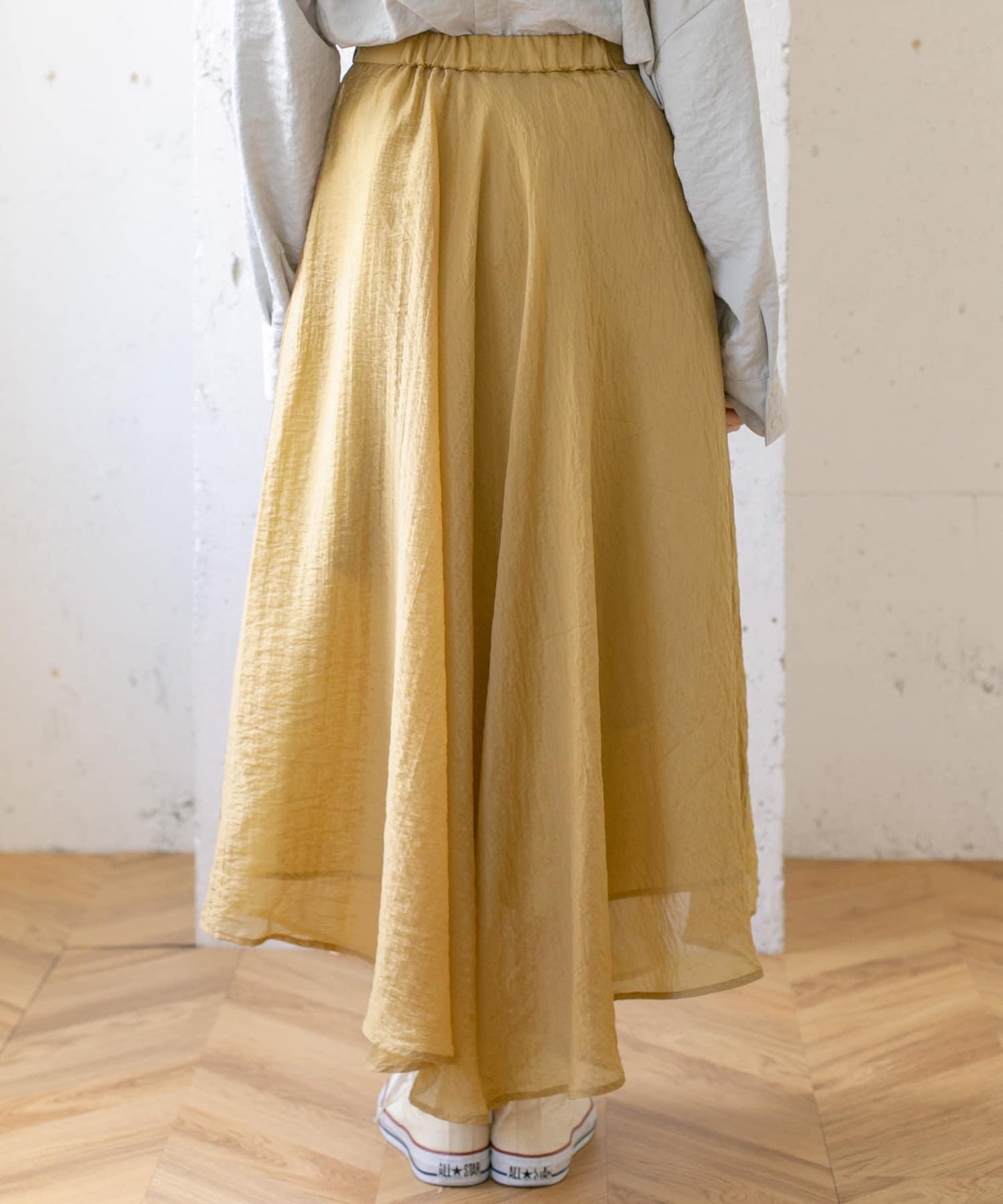 不對稱下襬雪紡長裙