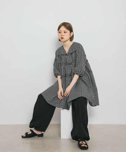 格紋迷你連衣裙