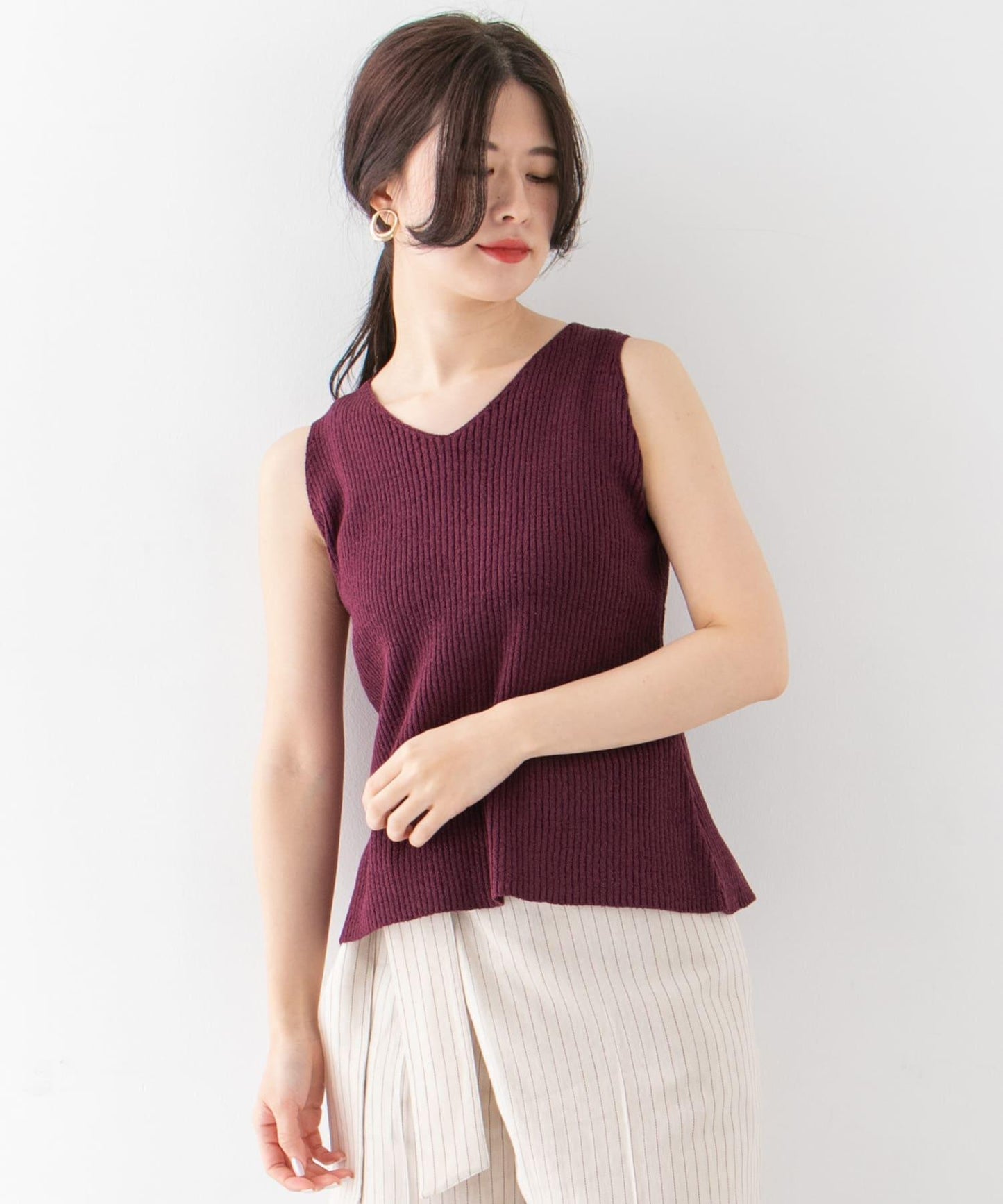 後背繫帶針織套頭衫∴