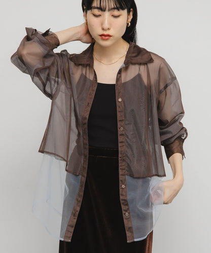 網紗疊層襯衫