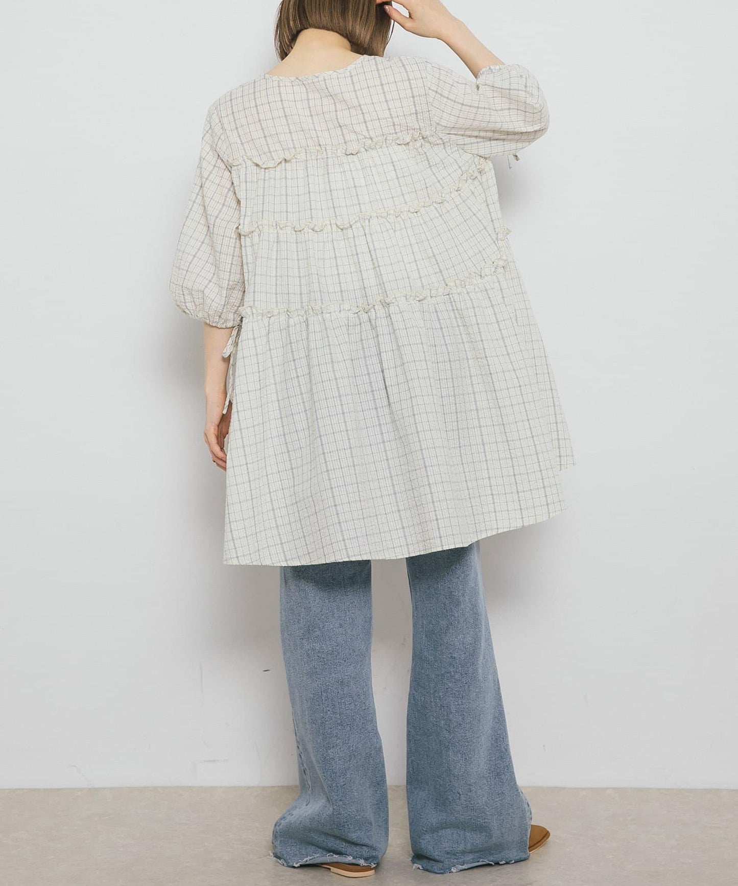 格紋迷你連衣裙