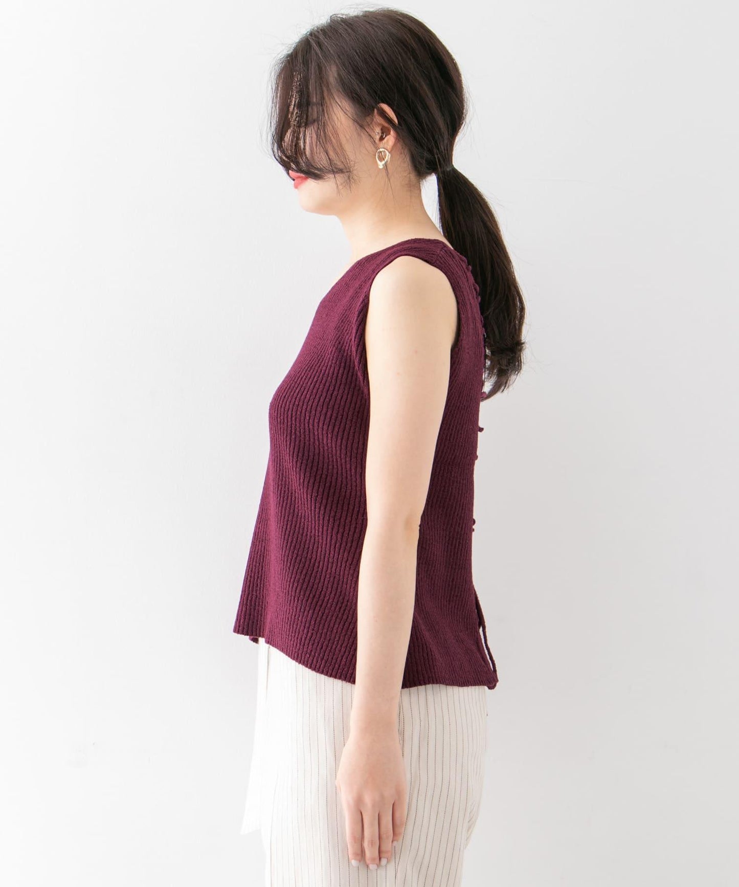 後背繫帶針織套頭衫∴