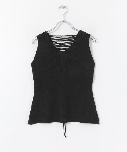 後背繫帶針織套頭衫∴