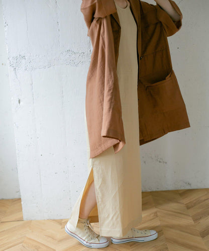 圍裙領連衣裙∴