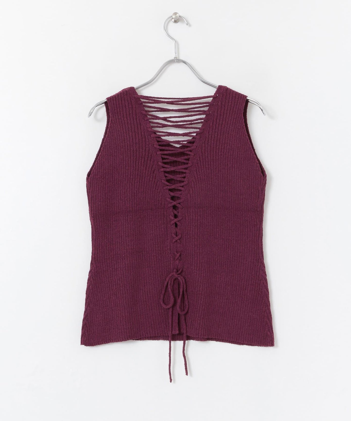 後背繫帶針織套頭衫∴