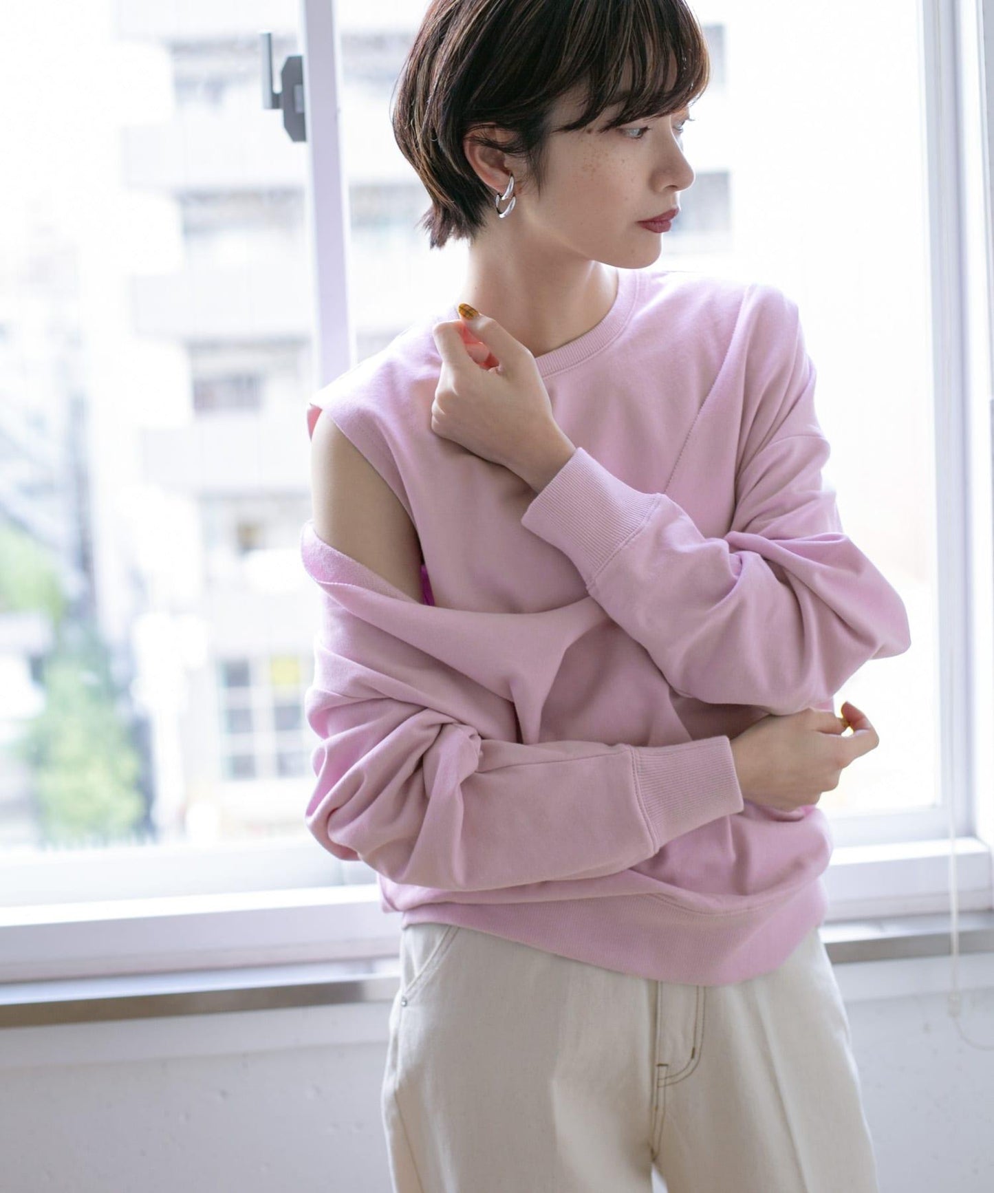 深V領套裝衛衣∴