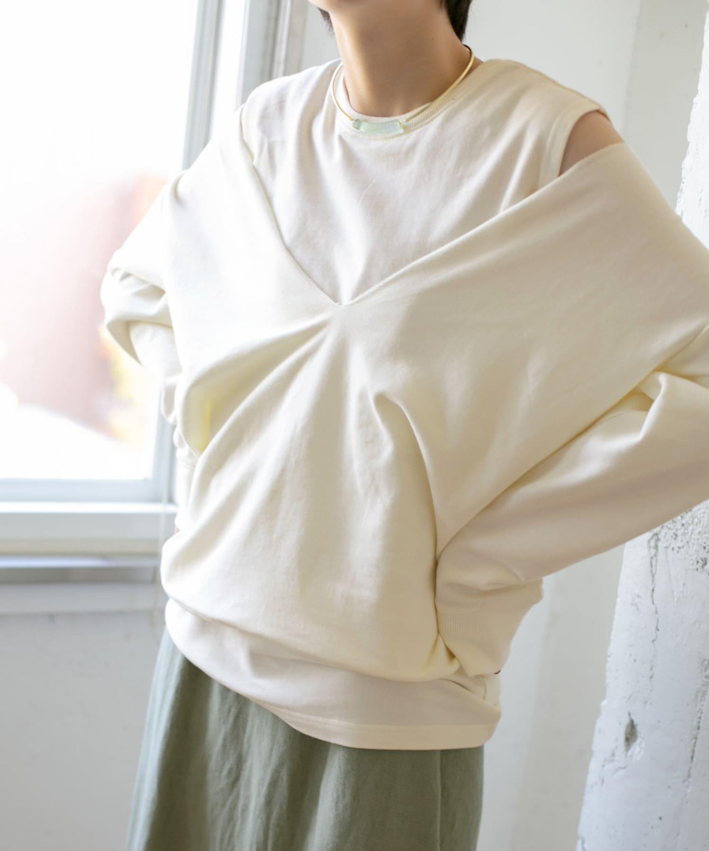 深V領套裝衛衣∴